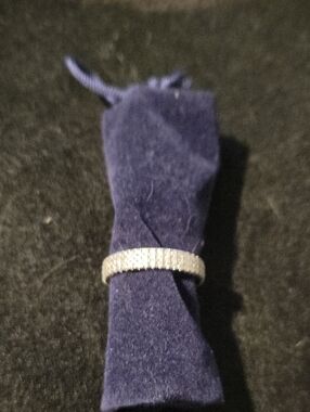 Source Unknown Silver Pave Eternity Ring